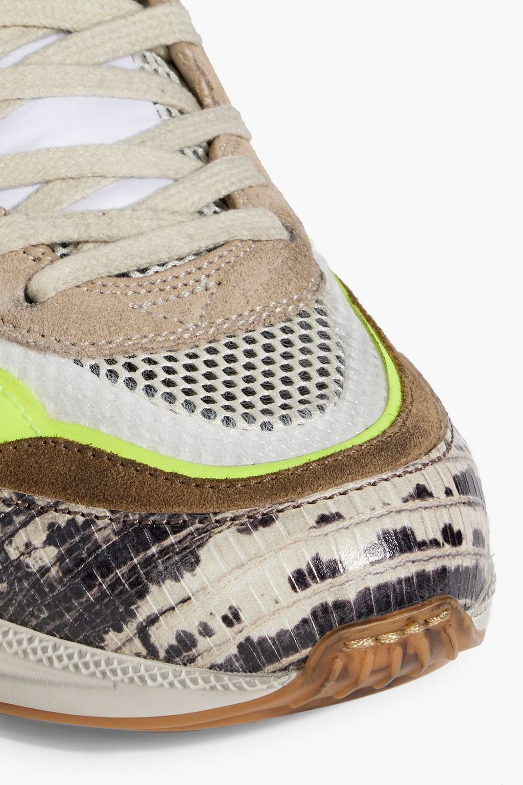 GUCCI Ultrapace snake-effect leather, suede and mesh sneakers