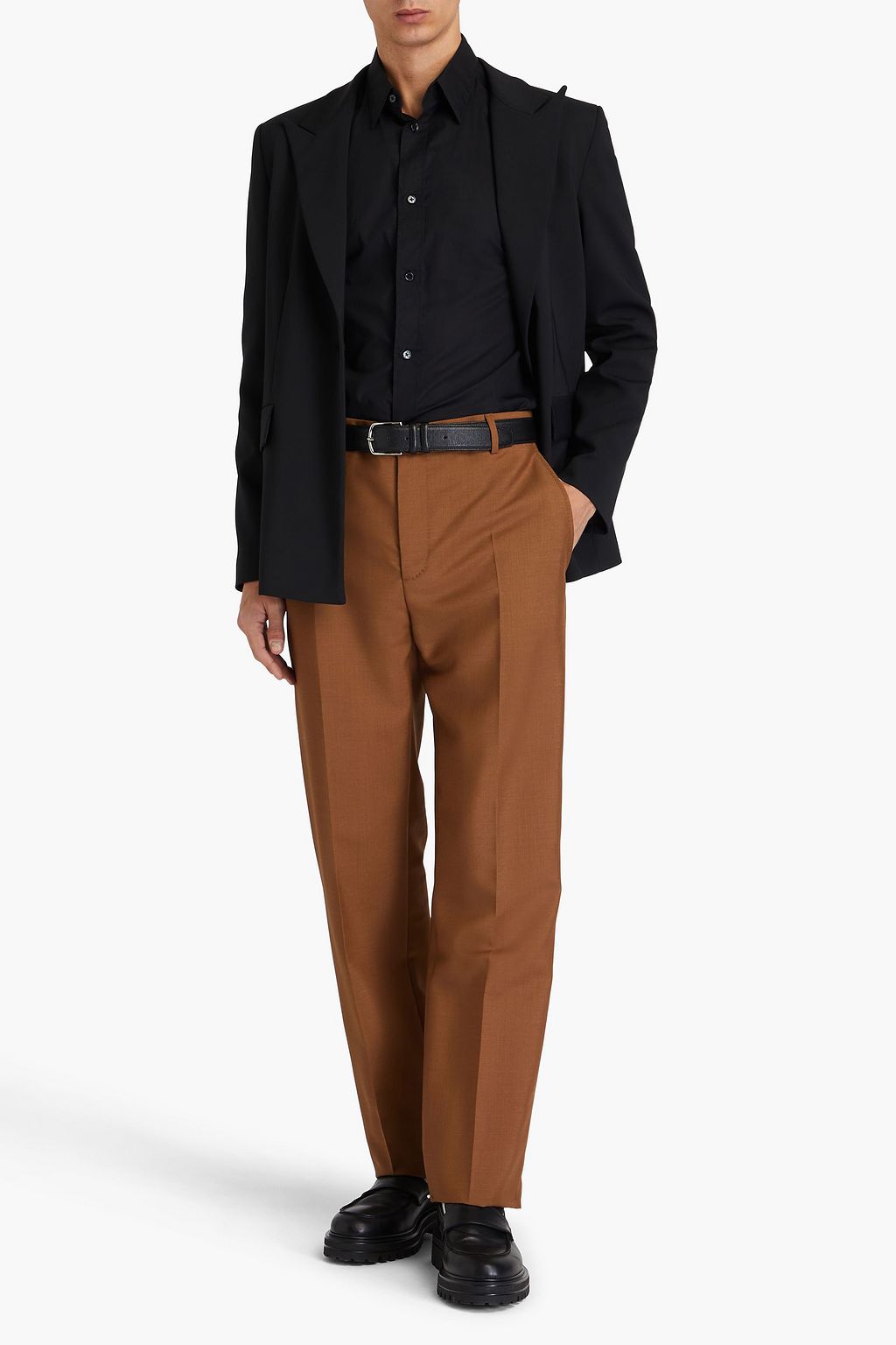 VERSACE Mohair and wool-blend pants