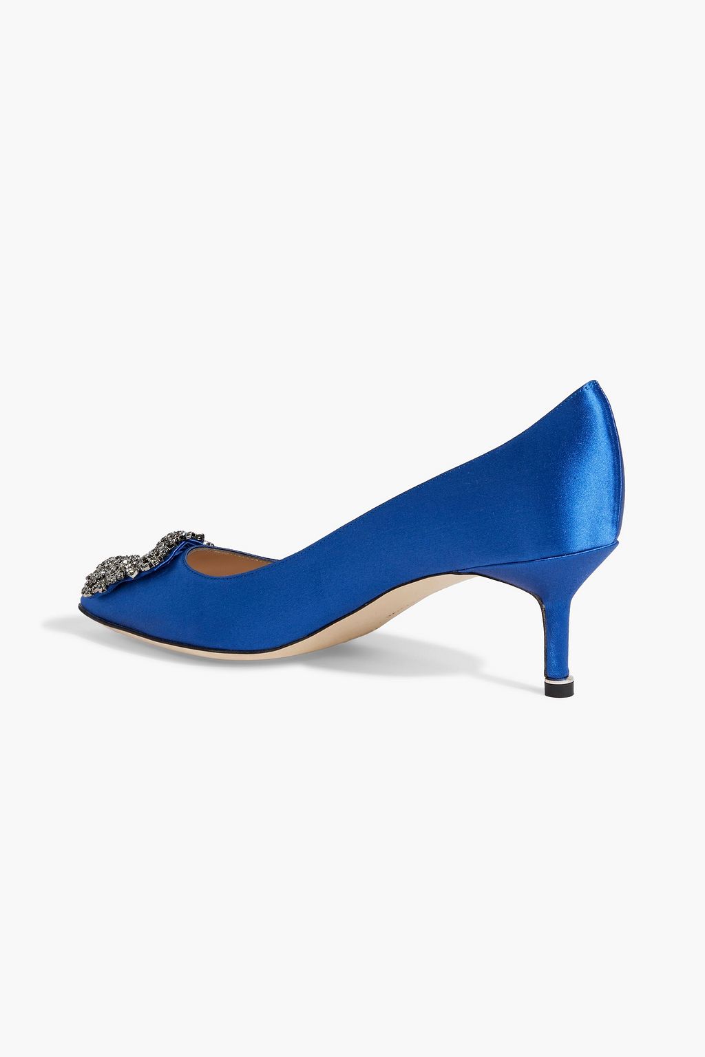 MANOLO BLAHNIK Hangisi 50 crystal-embellished satin pumps