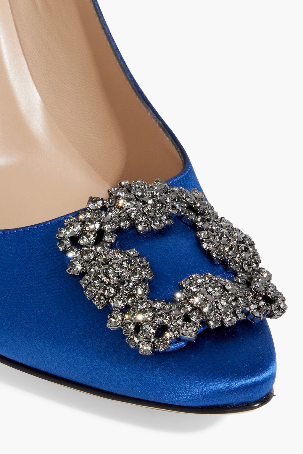 MANOLO BLAHNIK Hangisi 105 crystal-embellished satin pumps