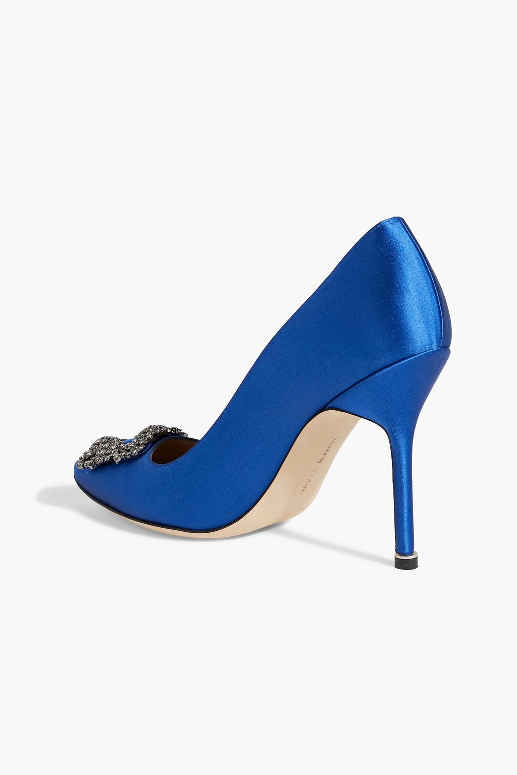 MANOLO BLAHNIK Hangisi 105 crystal-embellished satin pumps