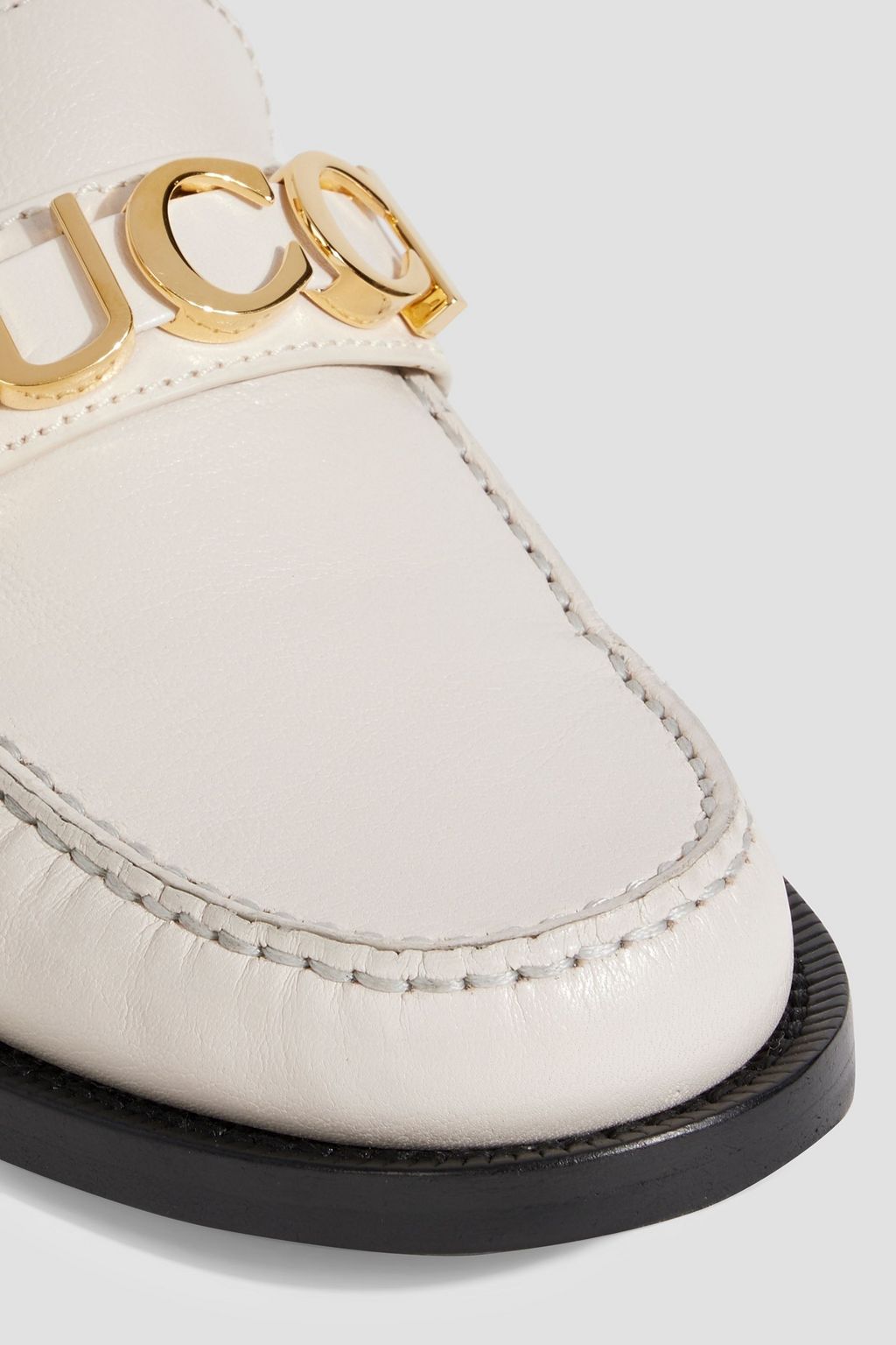 GUCCI Embellished leather loafers