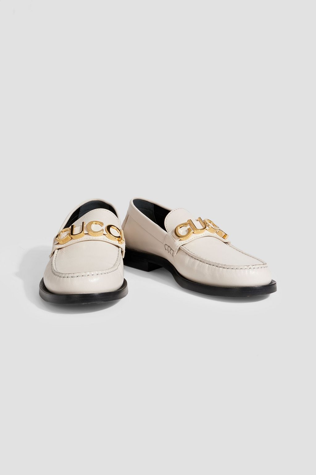 GUCCI Embellished leather loafers
