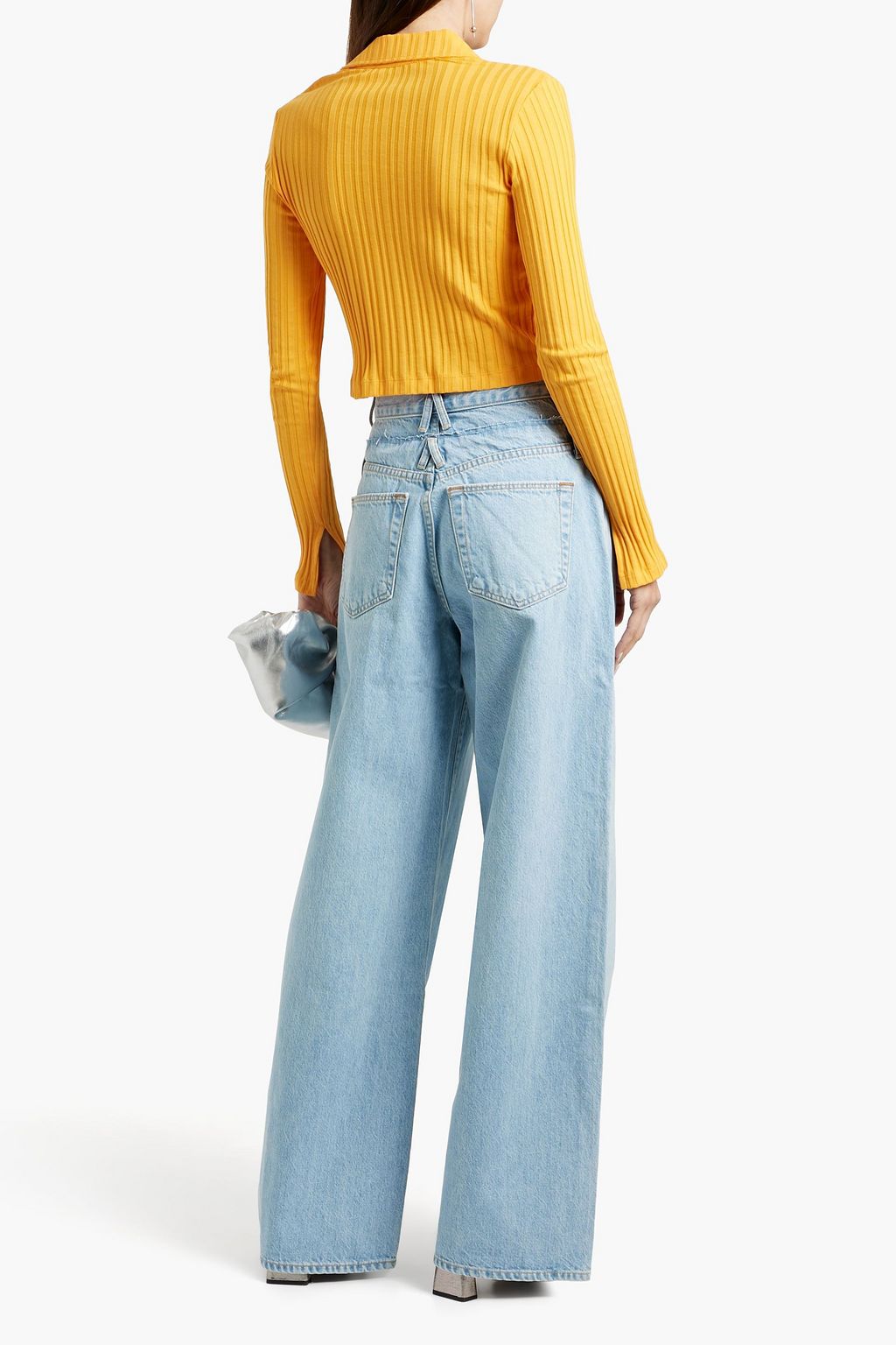 SLVRLAKE Re-worked high-rise wide-leg jeans