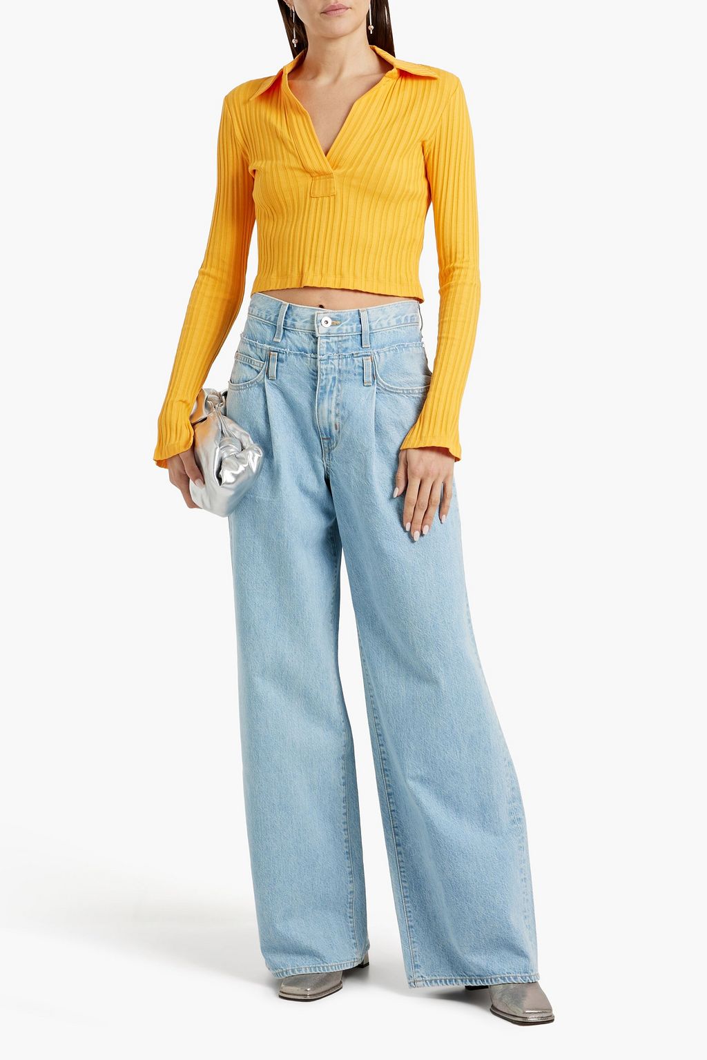 SLVRLAKE Re-worked high-rise wide-leg jeans