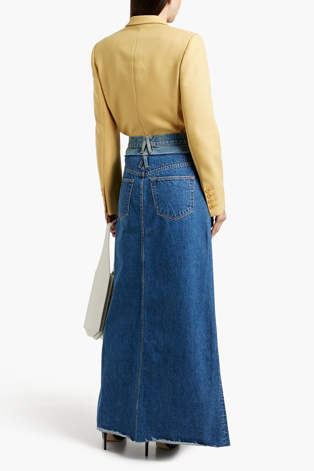 SLVRLAKE Dallas paneled denim maxi skirt