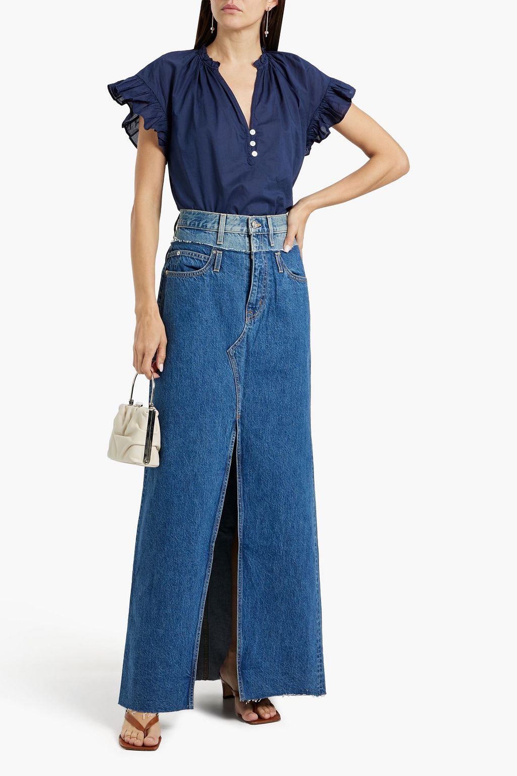 VERONICA BEARD Ruffled cotton top