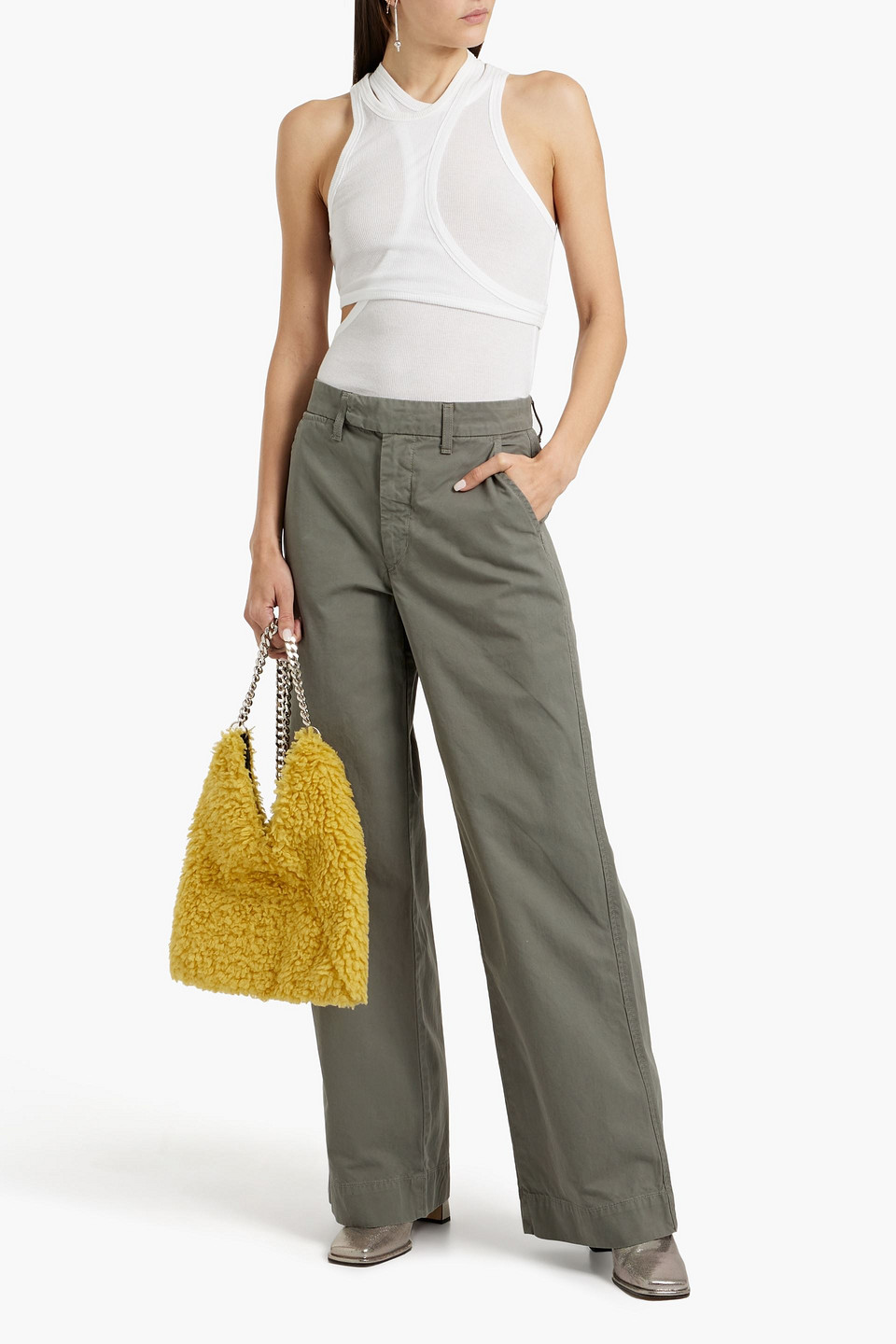 SLVRLAKE EVIE COTTON-TWILL WIDE-LEG PANTS