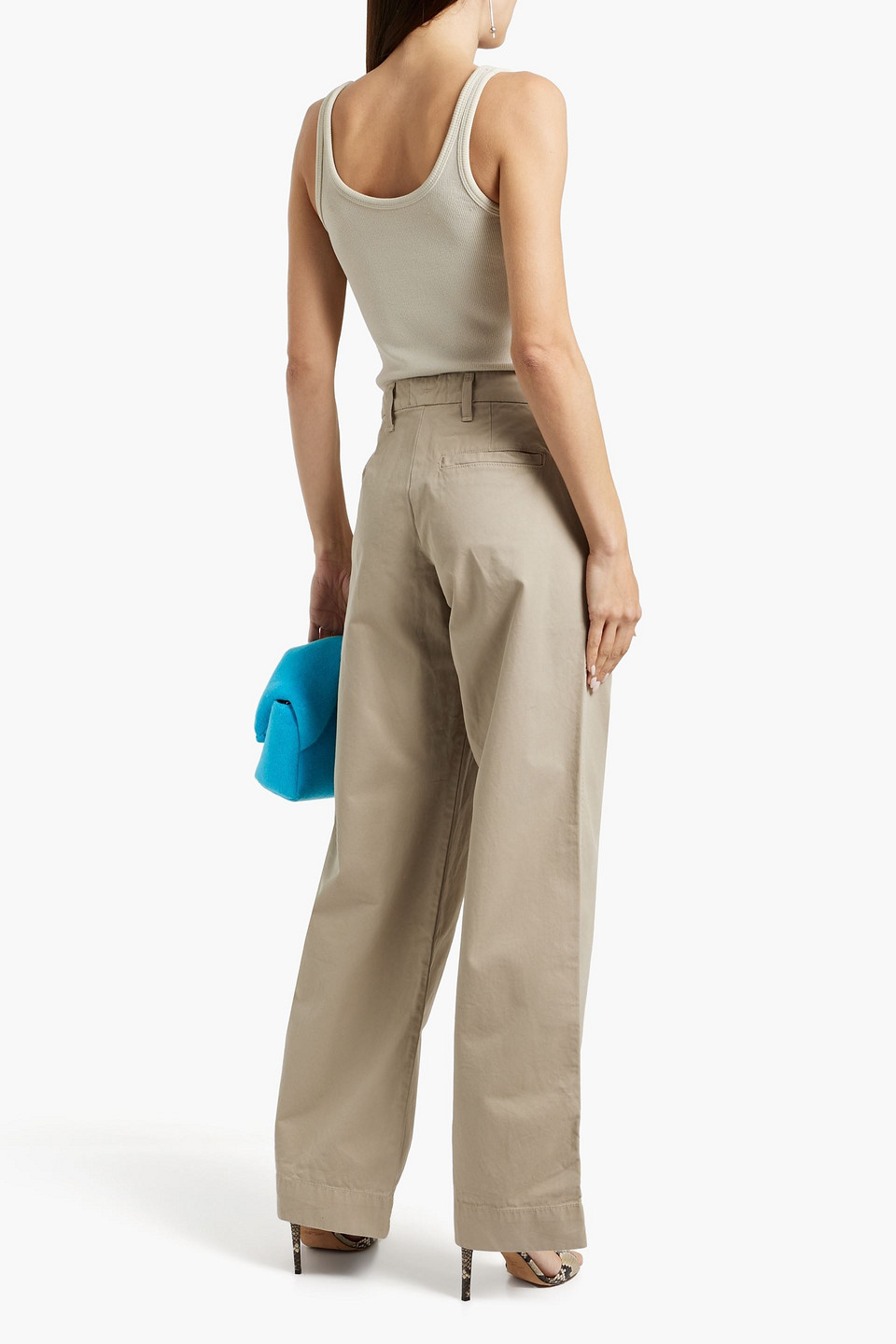 SLVRLAKE LOLA COTTON-TWILL WIDE-LEG PANTS 