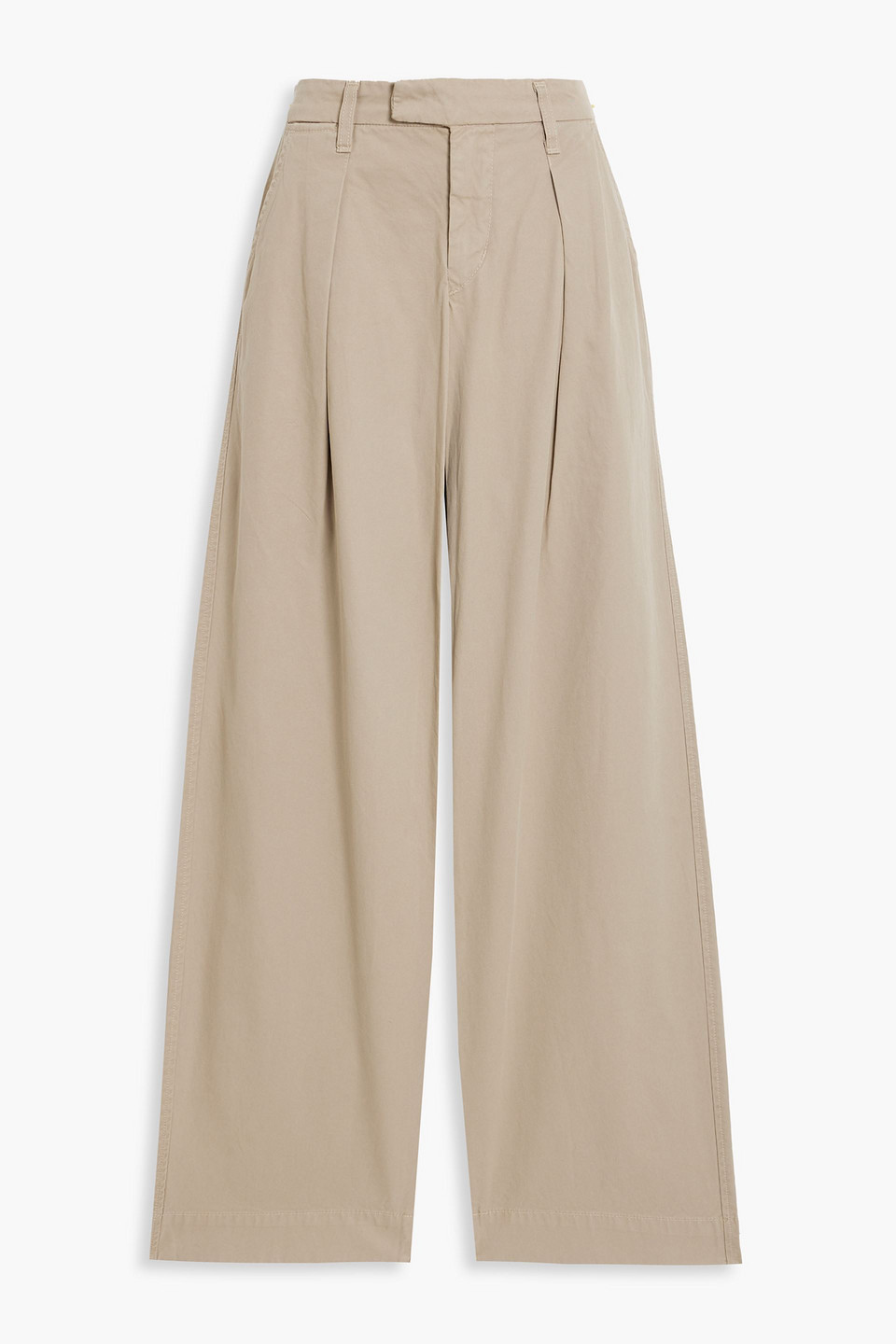 Slvrlake Lola Cotton-twill Wide-leg Pants In Beige