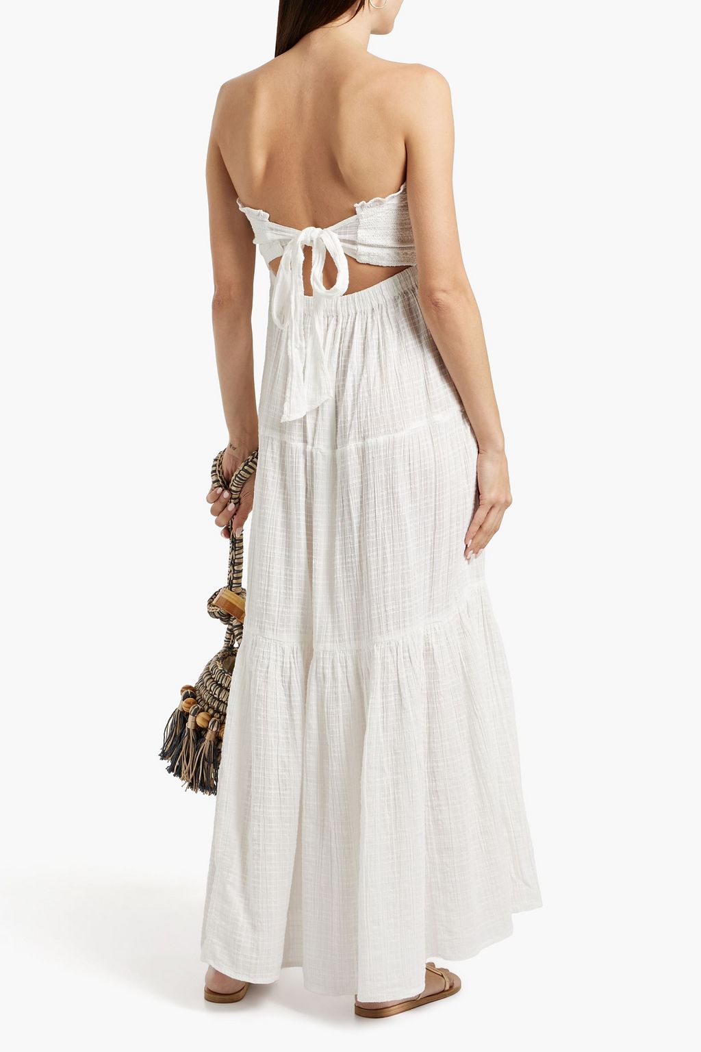 VERONICA BEARD McKinney strapless cotton-jacquard maxi dress