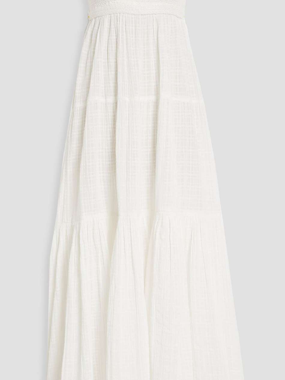 mckinney strapless cotton-jacquard maxi dress