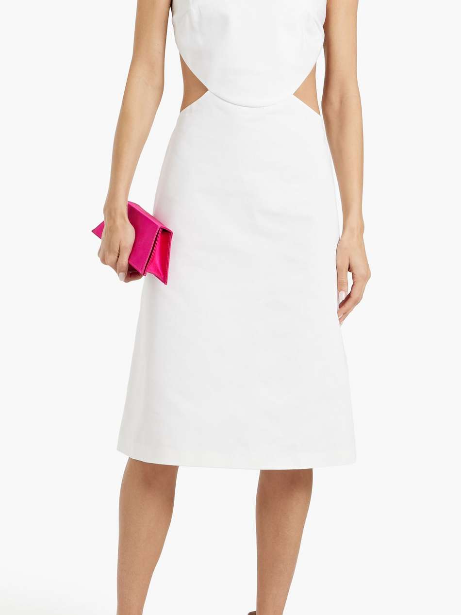 cutout cotton-blend poplin dress