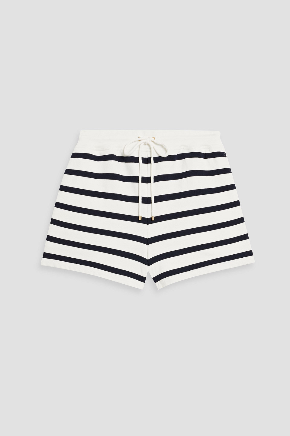 Varsity striped French cotton-blend terry shorts