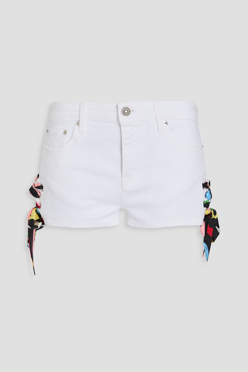 Pucci - Silk-trimmed denim shorts - White - IT 40