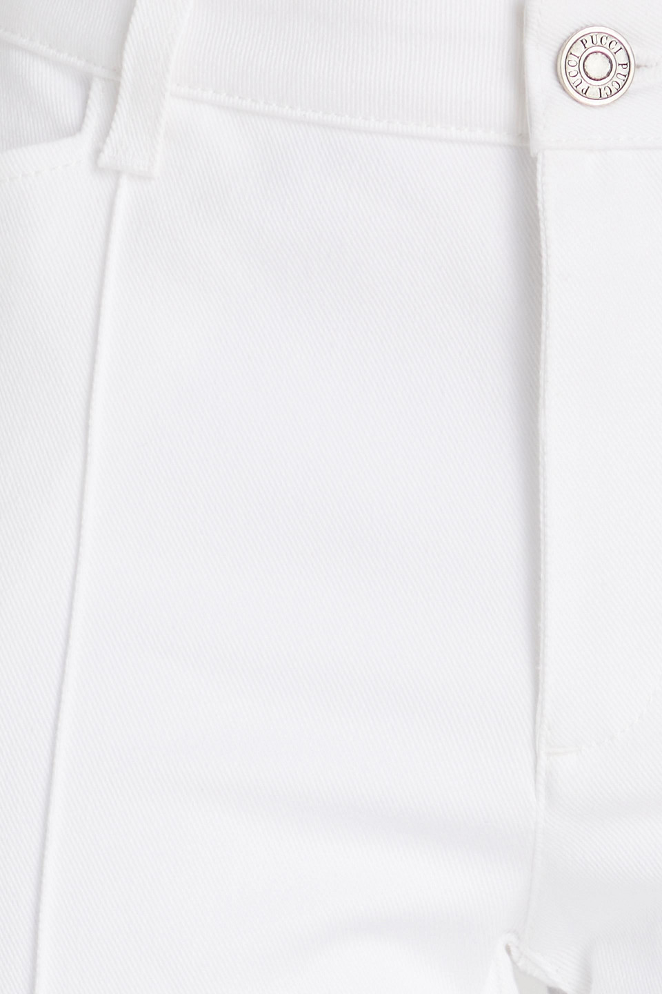 Pucci Fringed Cotton-blend Drill Kick-flare Pants In White