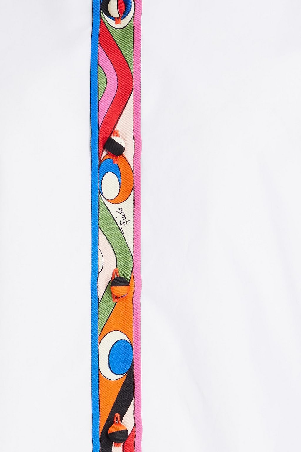 PUCCI Printed silk-trimmed cotton-poplin shirt