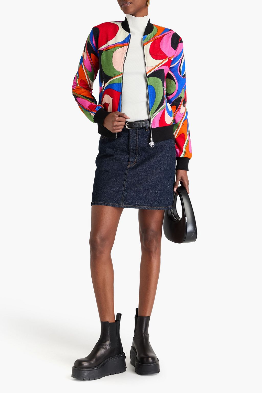 PUCCI Printed cotton-blend terry bomber jacket