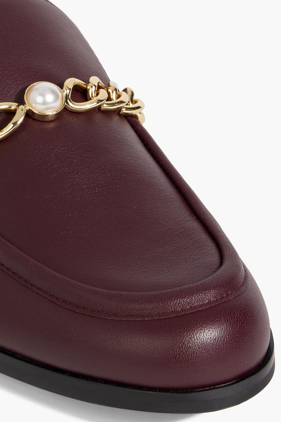 Stuart Weitzman Owen Embellished Leather Loafers In Grape