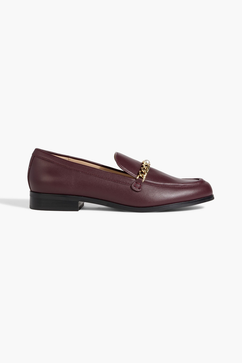 Stuart Weitzman Owen Embellished Leather Loafers In Grape