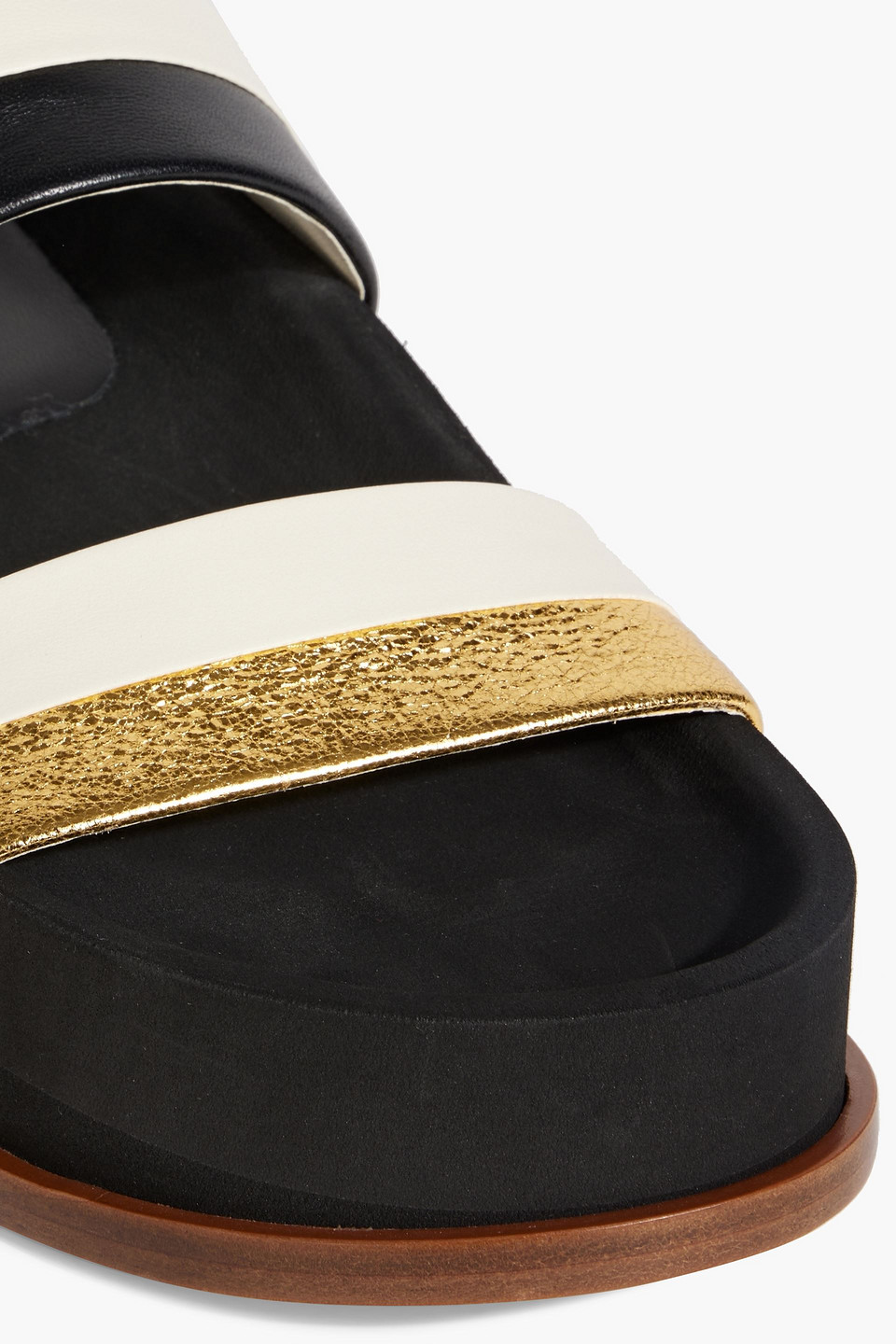 GABRIELA HEARST STRIKER COLOR-BLOCK LEATHER PLATFORM SLIDES