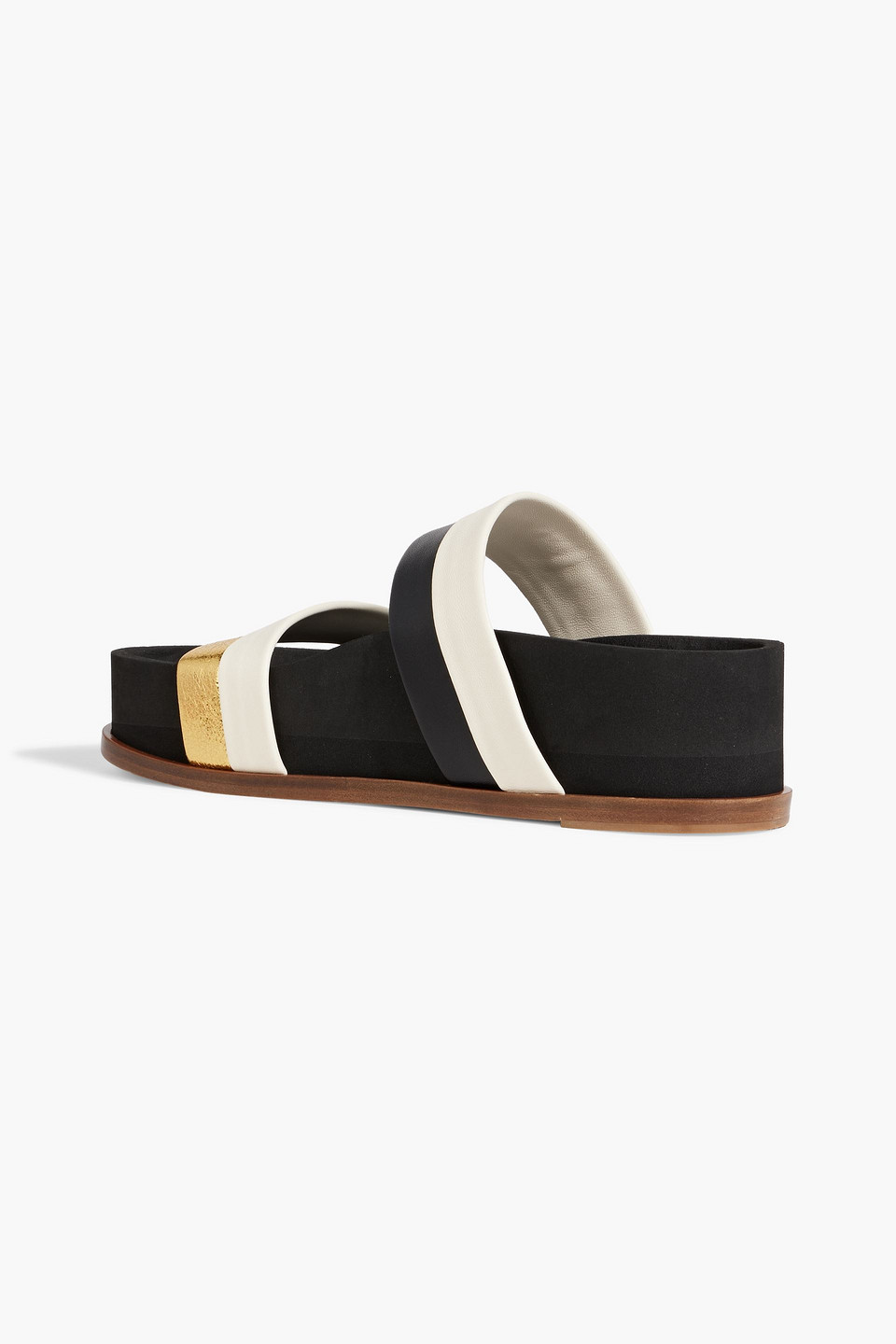 GABRIELA HEARST STRIKER COLOR-BLOCK LEATHER PLATFORM SLIDES