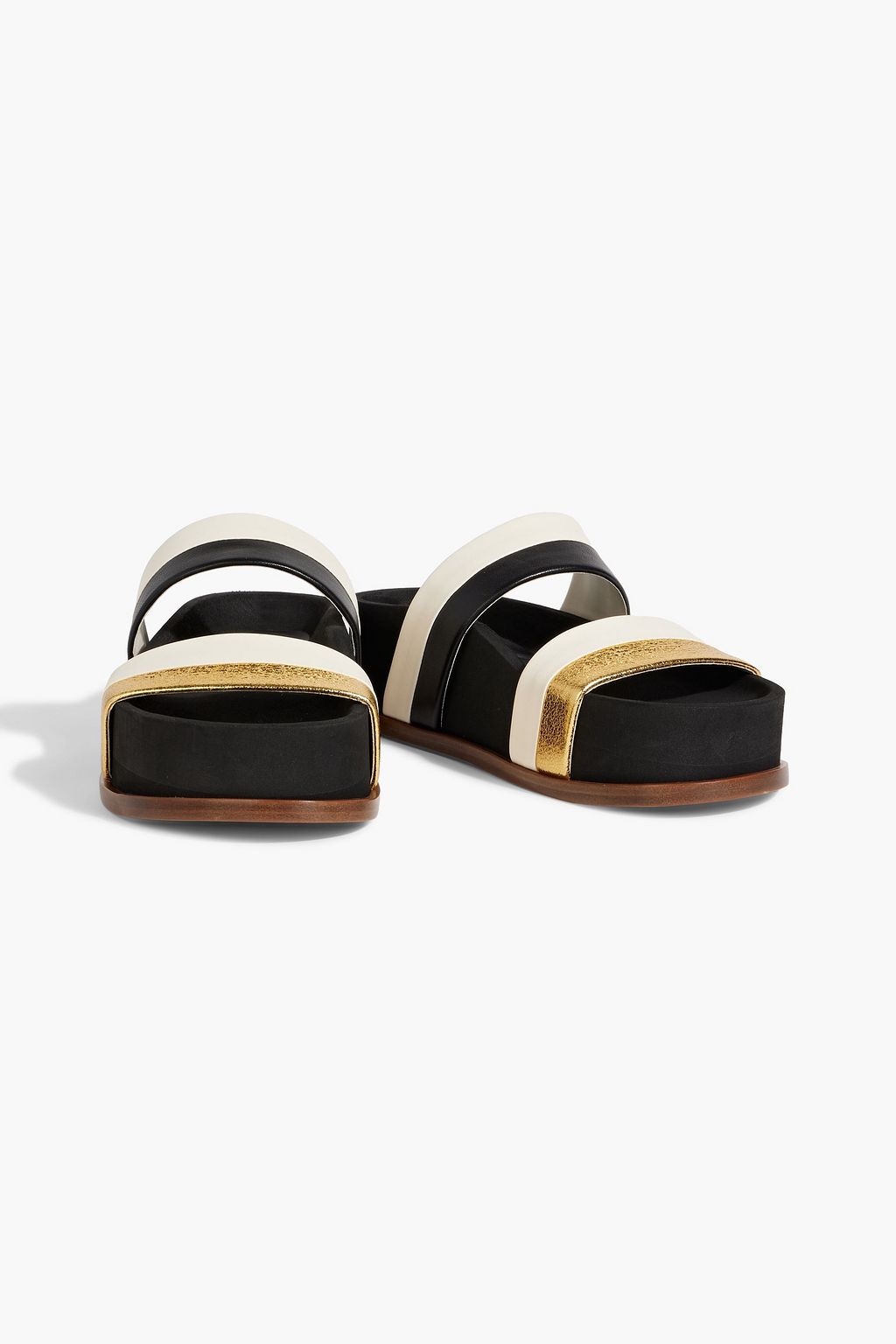 GABRIELA HEARST Striker color-block leather platform slides