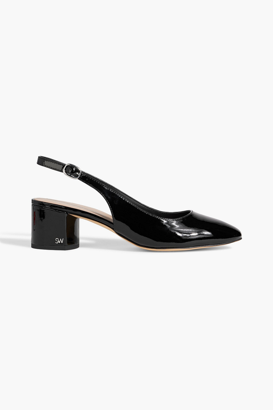 Bridget patent-leather slingback pumps