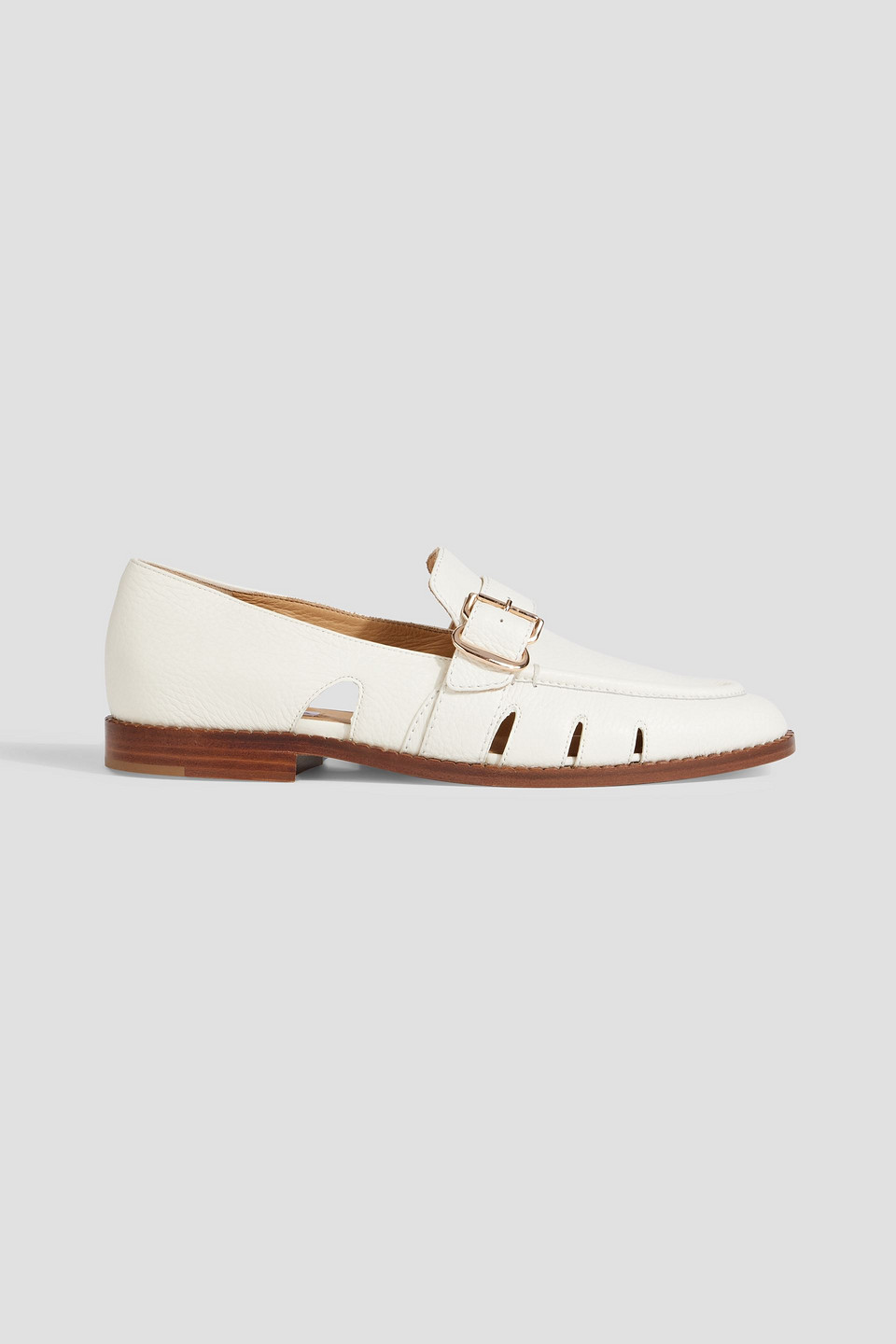 Symon cutout pebbled-leather loafers