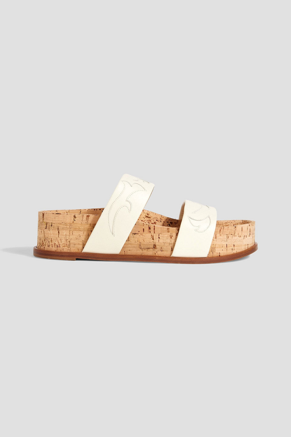 Gabriela Hearst Striker Laser-cut Leather Platform Sandals In Cream