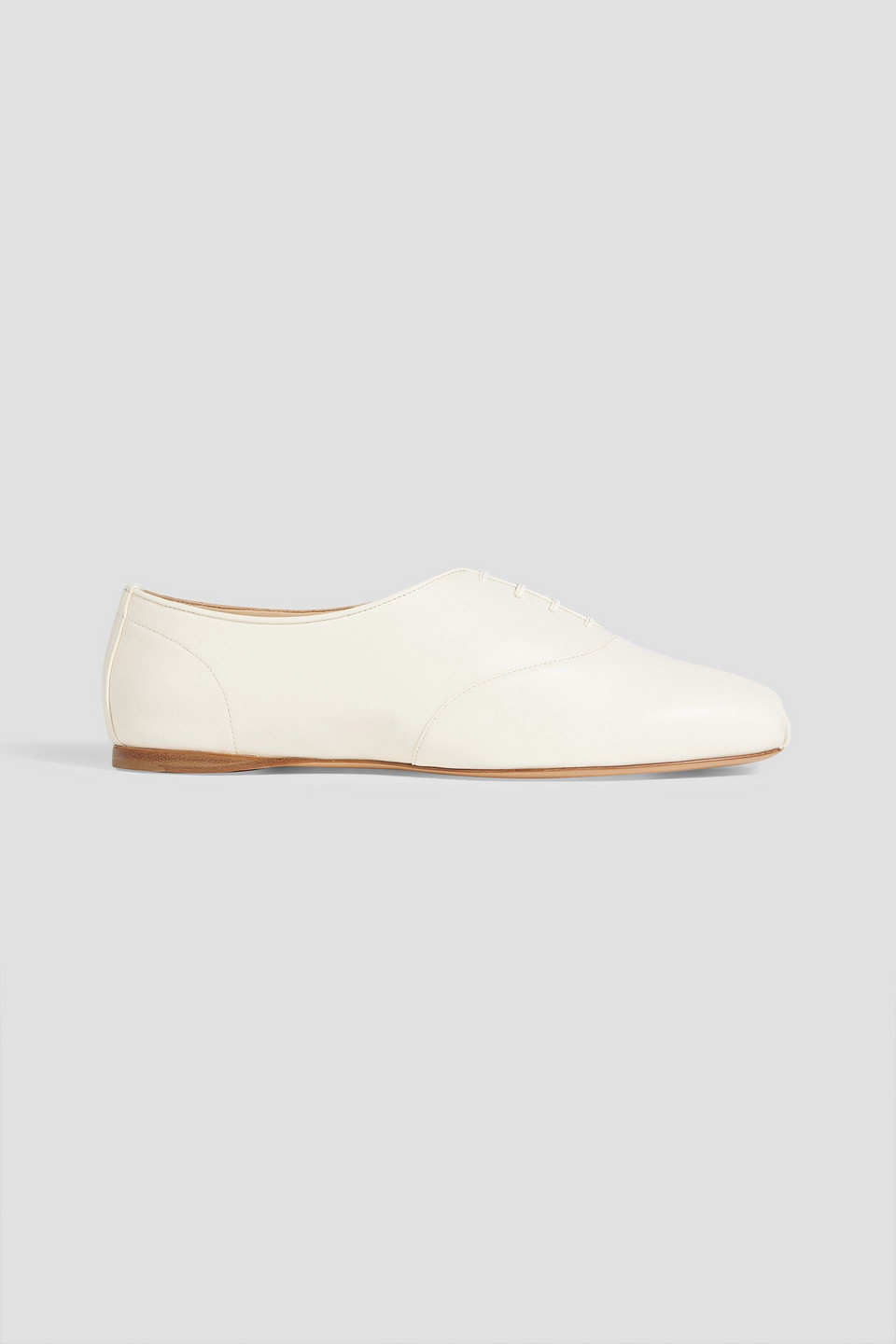 Gabriela Hearst Maya Lace-up Leather Flats In Ivory