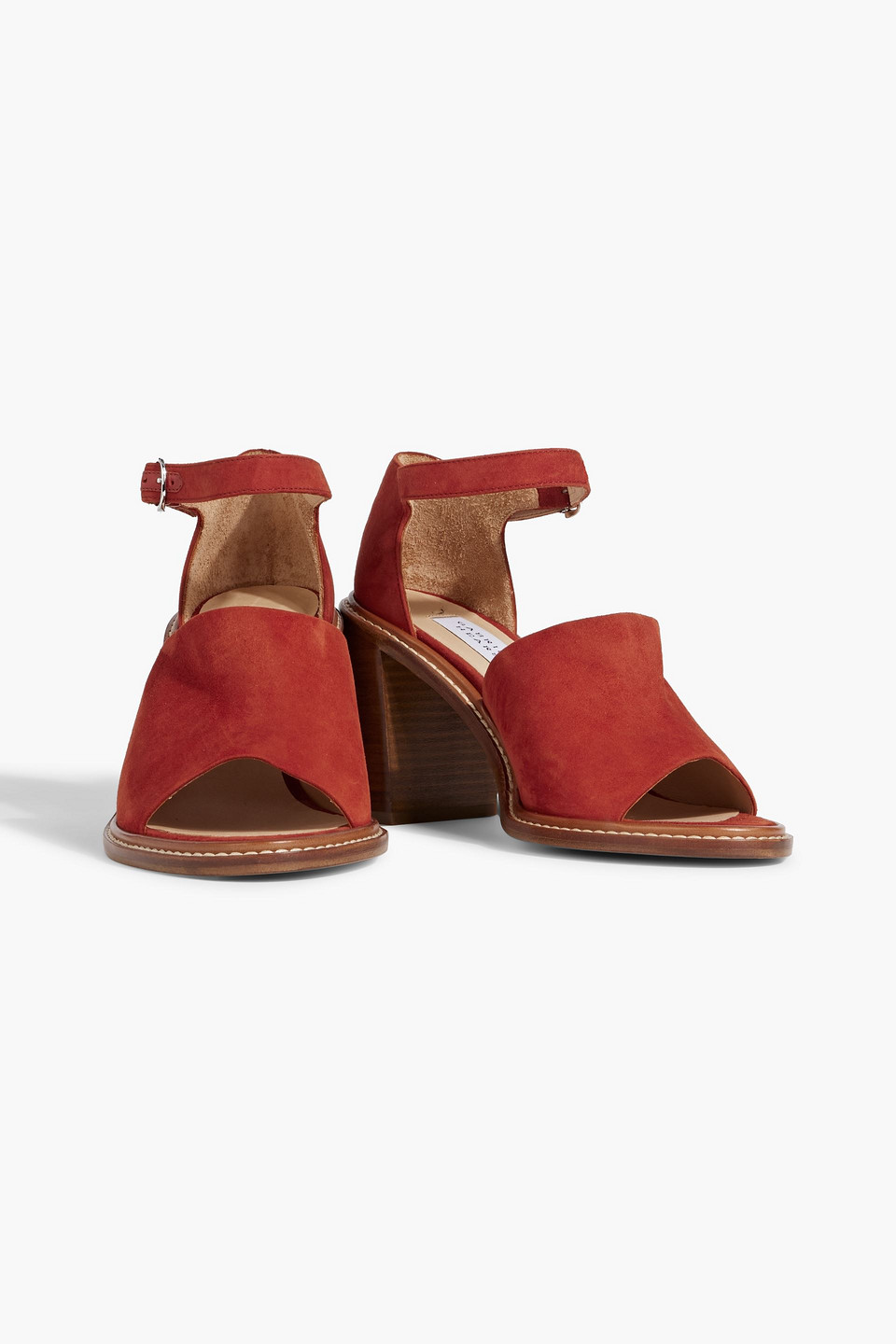 Gabriela Hearst Beau Suede Sandals In Brick