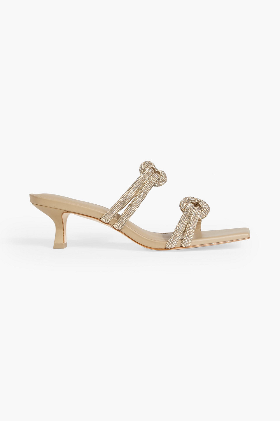 Cult Gaia Agyness Crystal-embellished Mules In Beige