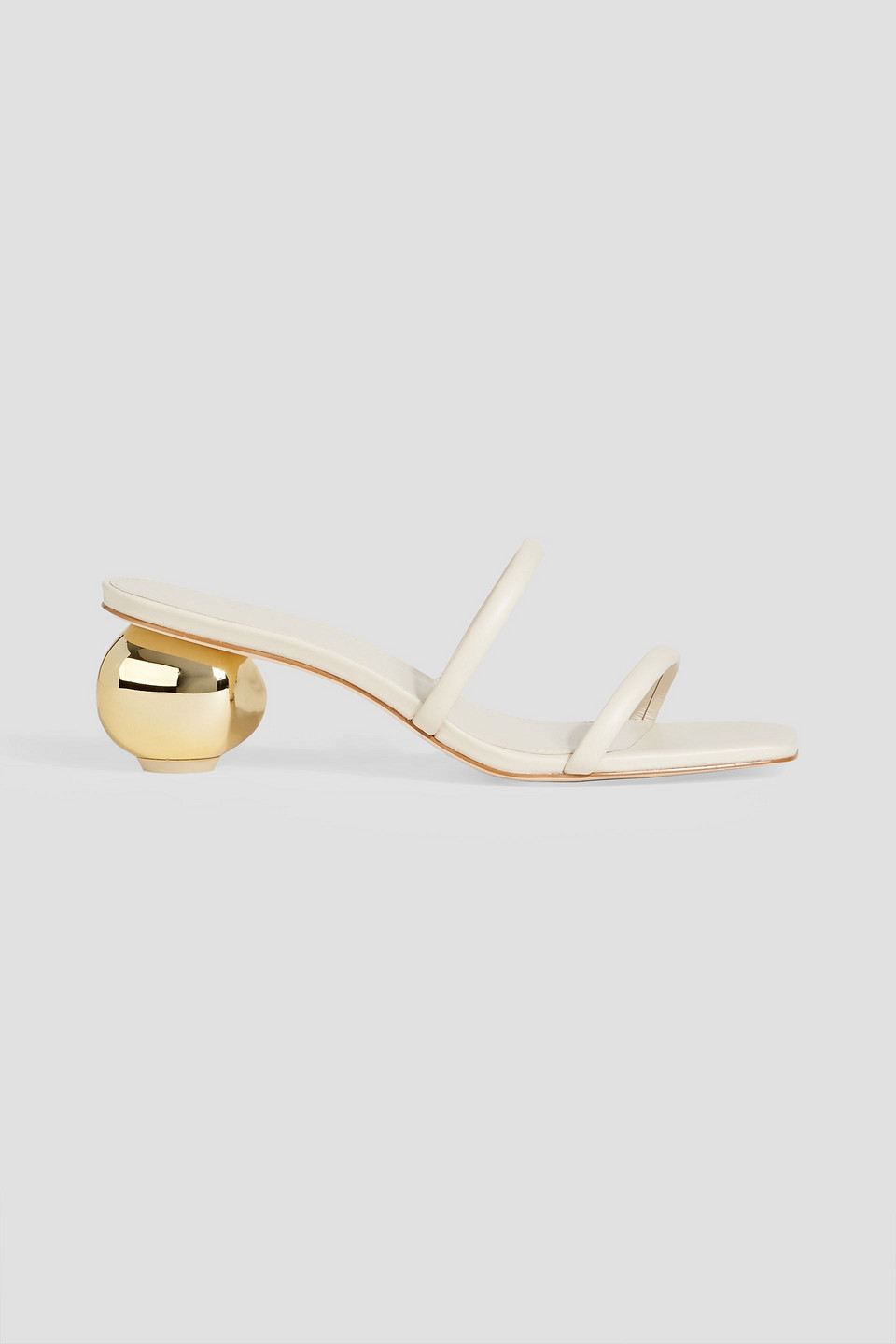 Cult Gaia Leora Leather Mules In Ecru