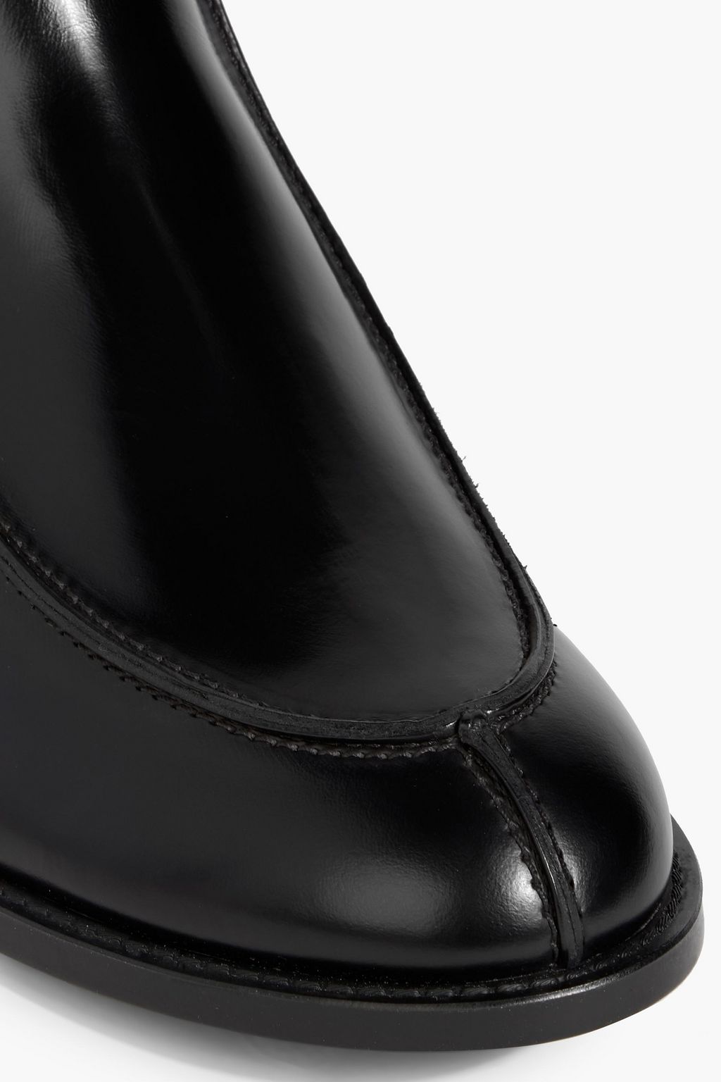 TOD'S Studded glossed-leather Chelsea boots