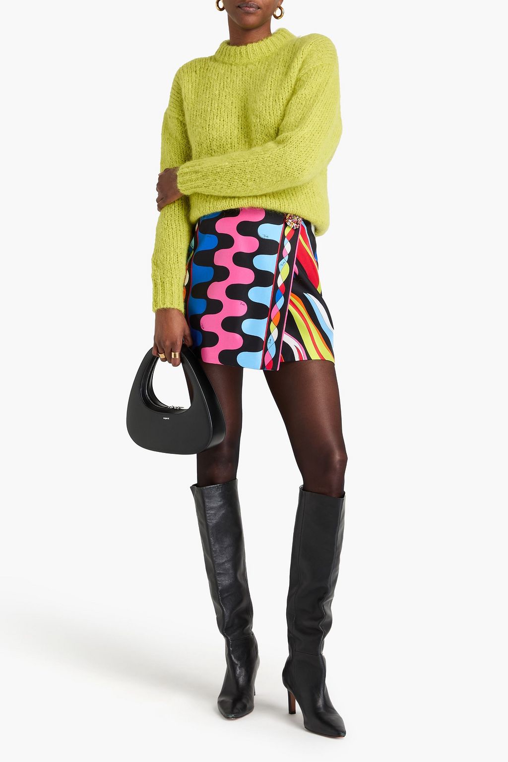 PUCCI Mini-Wickelrock aus Seiden-Twill mit Print und Verzierung
