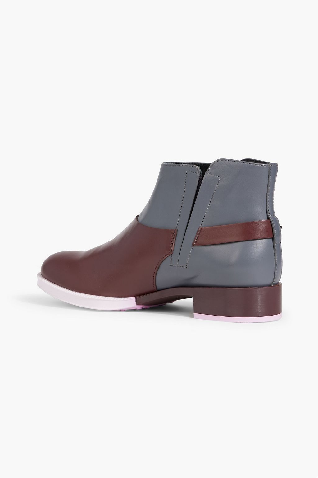 TOD'S Buckled color-block leather ankle boots
