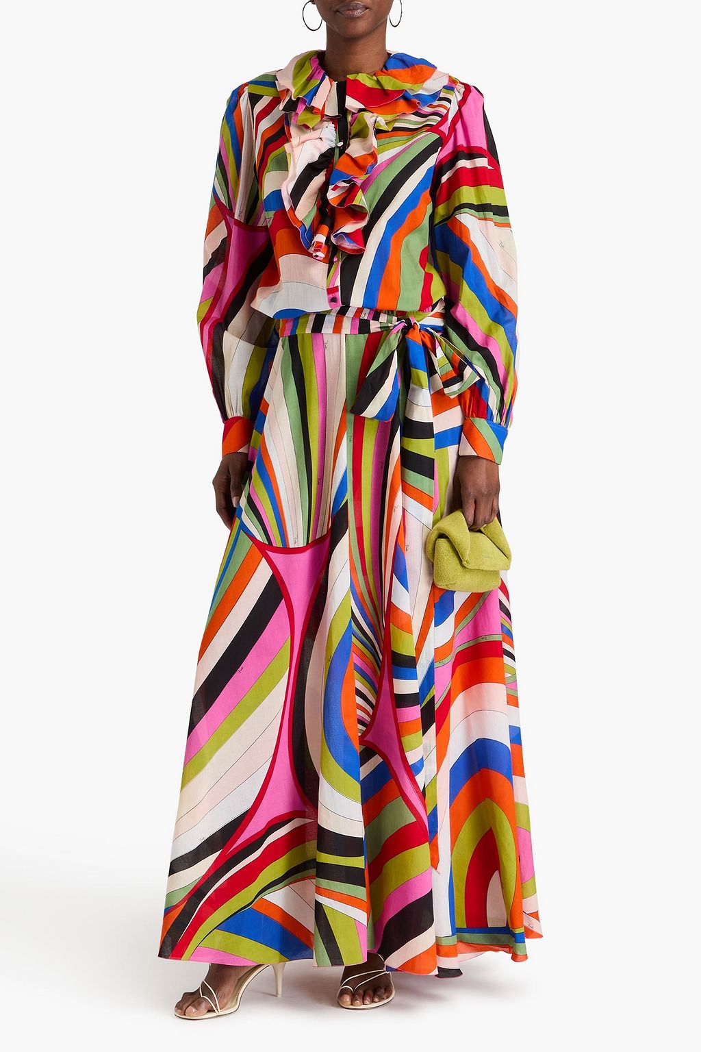 PUCCI Ruffled printed cotton maxi dress