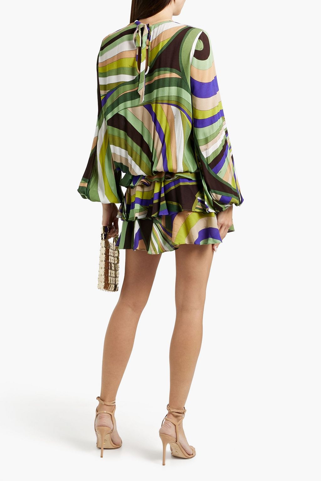 PUCCI Ruffled printed georgette mini dress