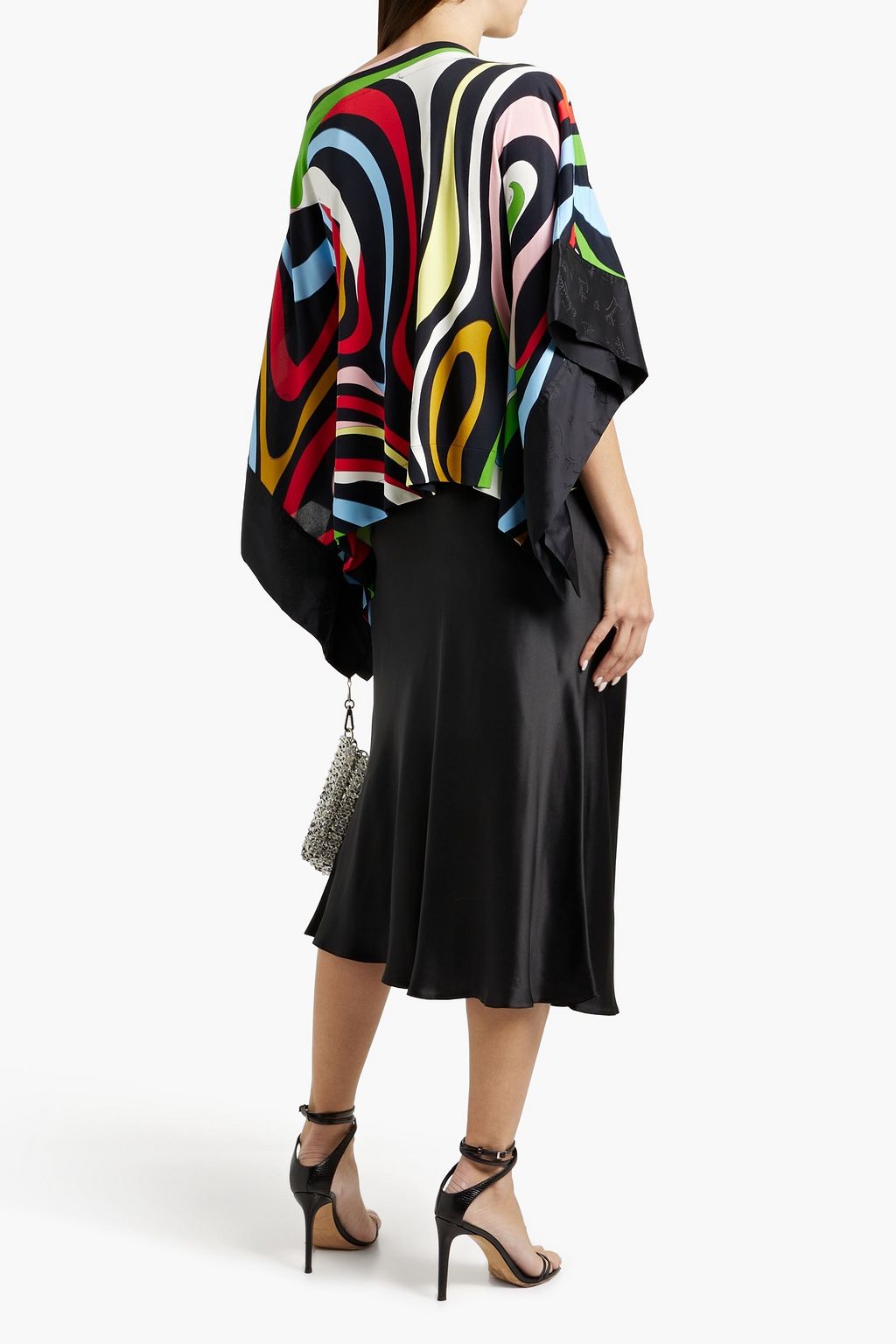 PUCCI Printed jersey and satin-jacquard top