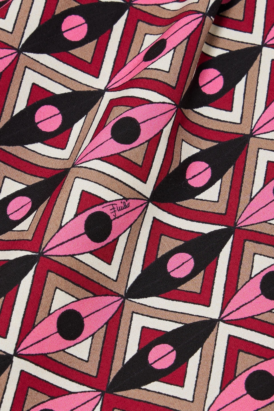 Pucci Cropped Tie-back Printed Cotton-poplin Top In Pink