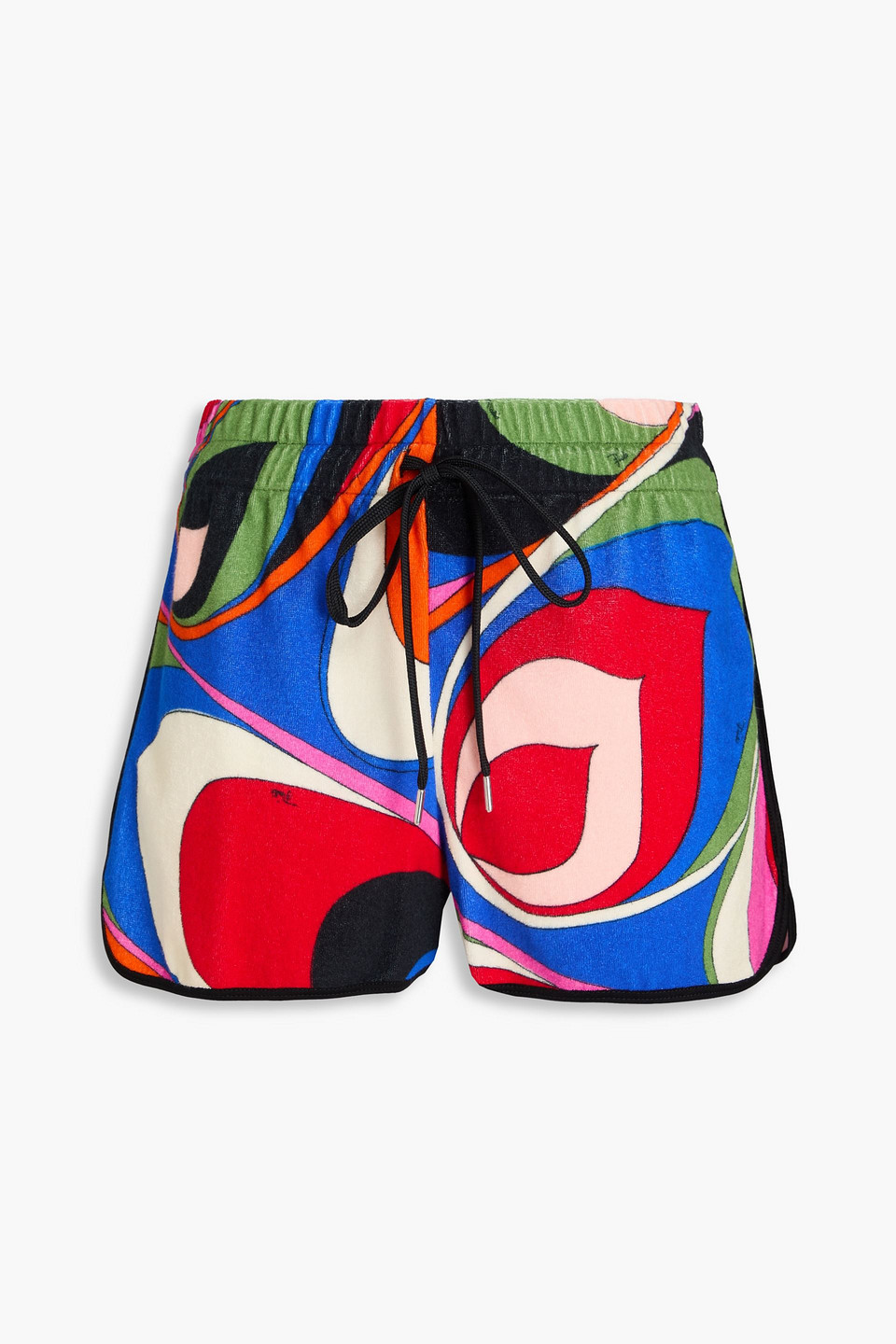 Pucci Printed Cotton-blend Terry Shorts In Multi
