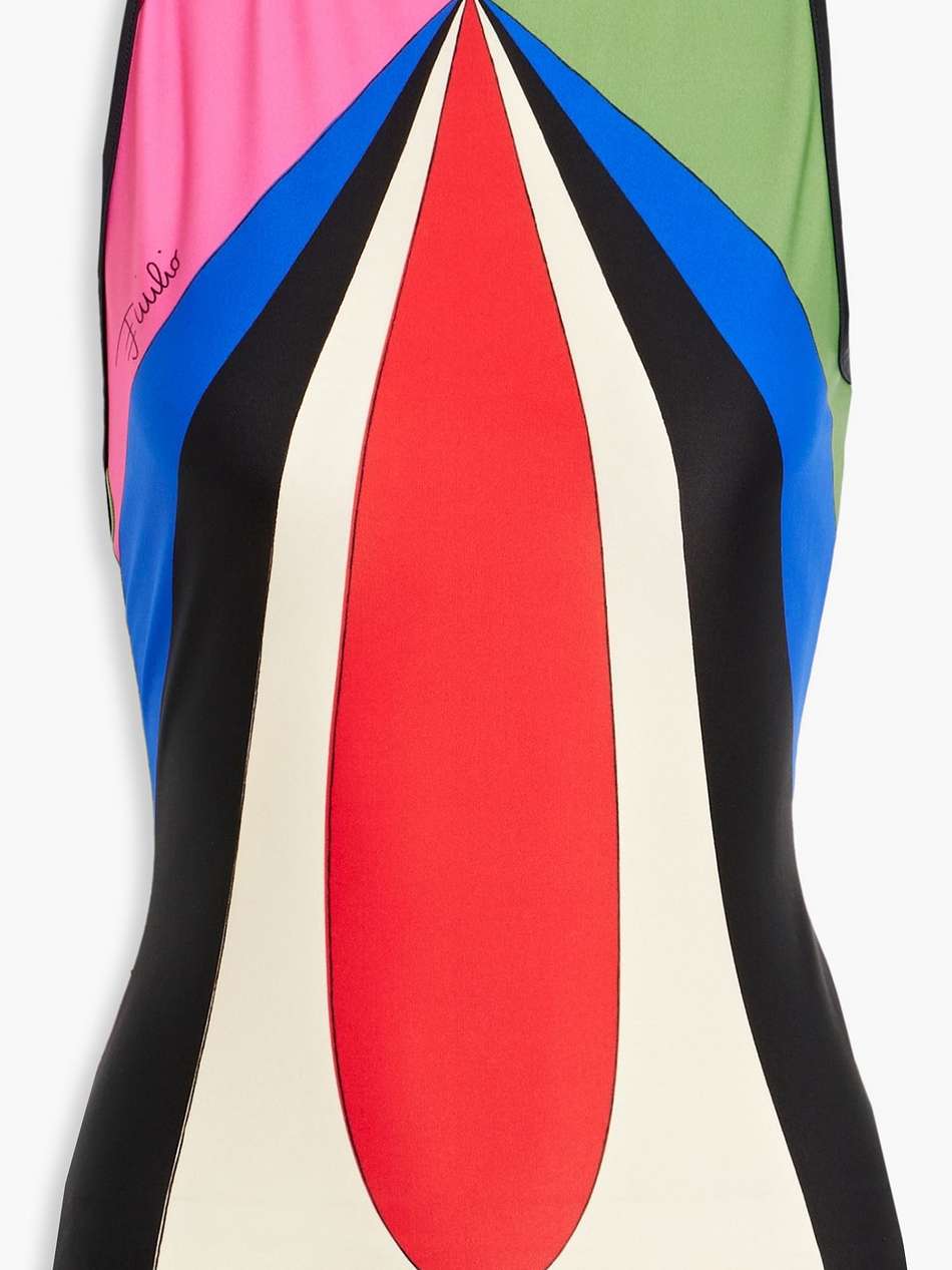 open-back printed stretch-jersey top
