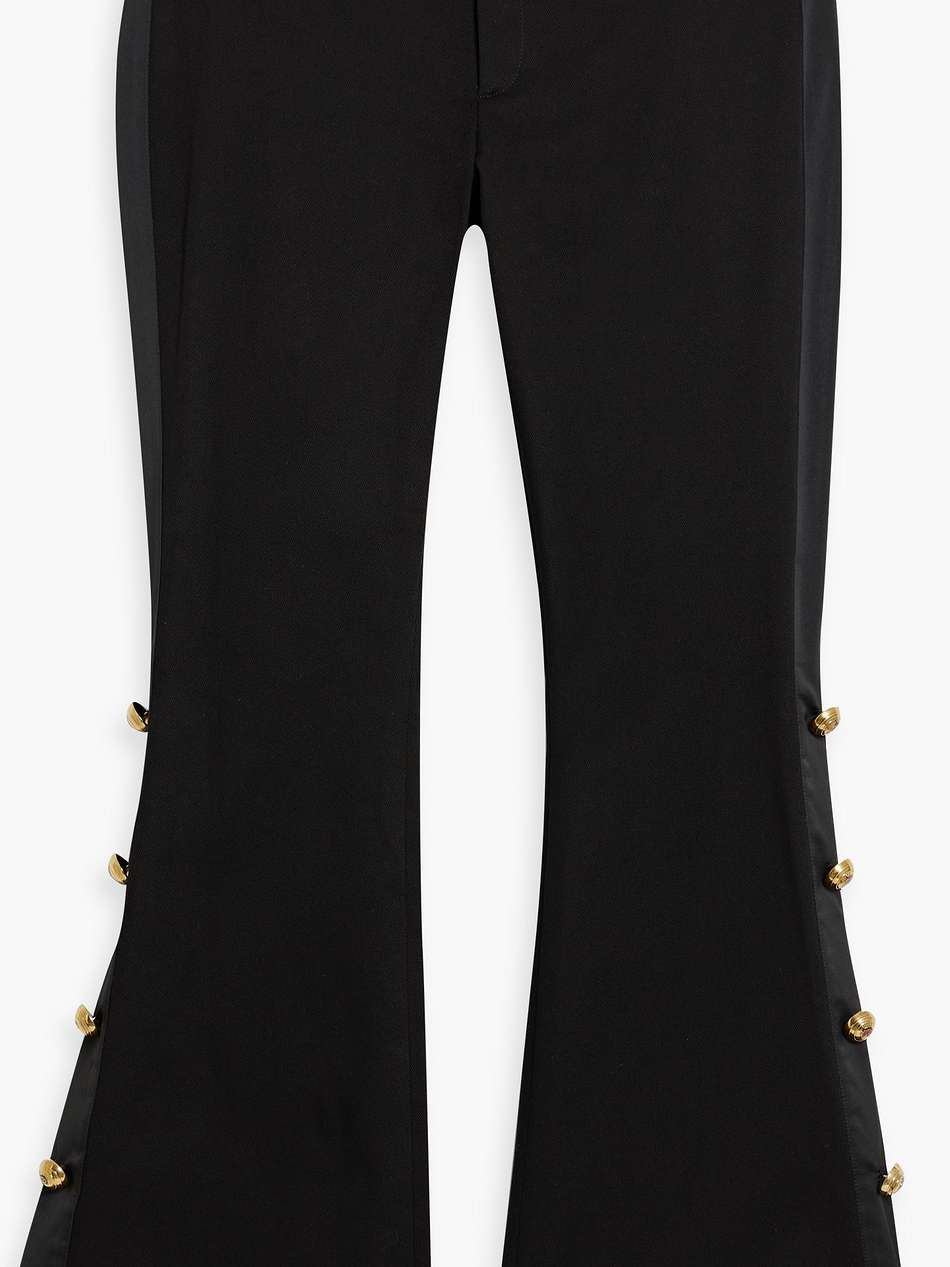 embellished cotton-blend drill flared pants