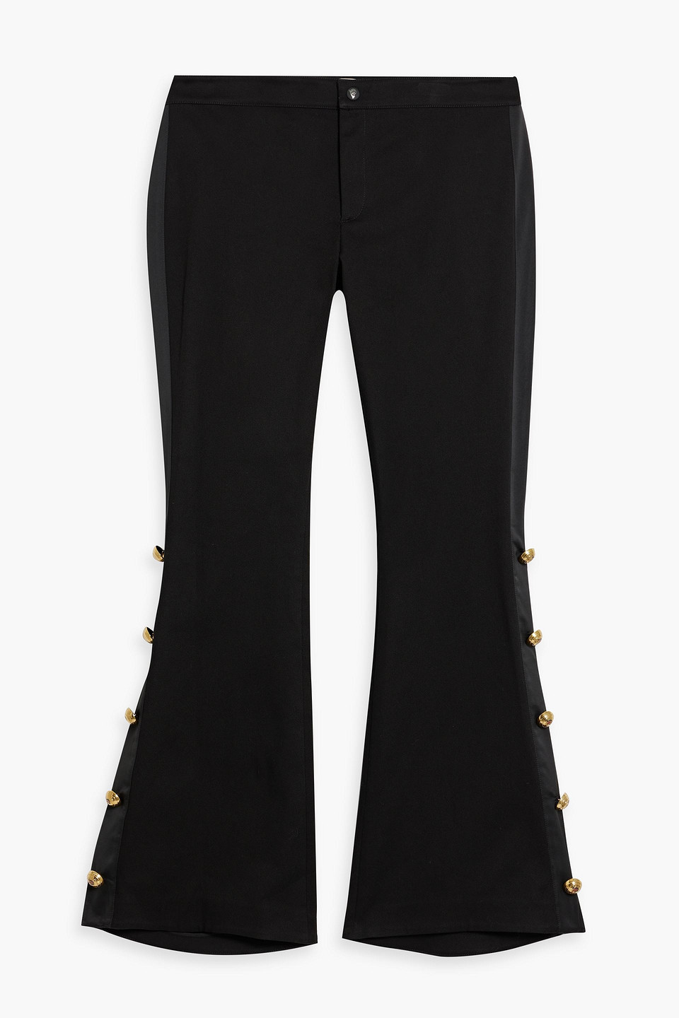 Pucci Embellished Cotton-blend Drill Flared Pants In Black