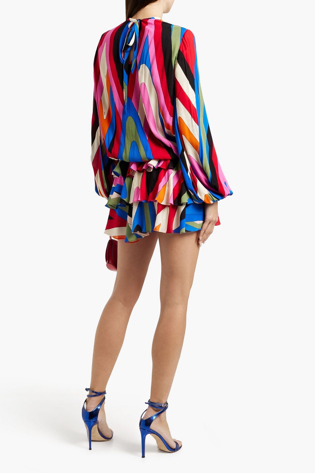 PUCCI Ruffled printed georgette mini dress