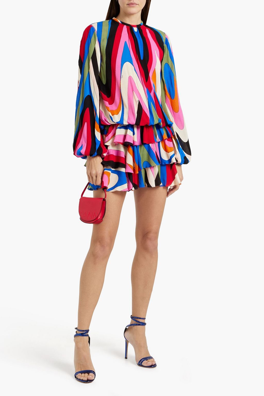 PUCCI Ruffled printed georgette mini dress