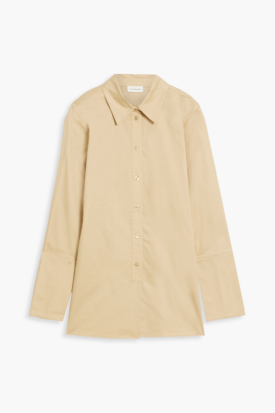 By Malene Birger Spread-collar Organic Cotton Shirt In Sand
