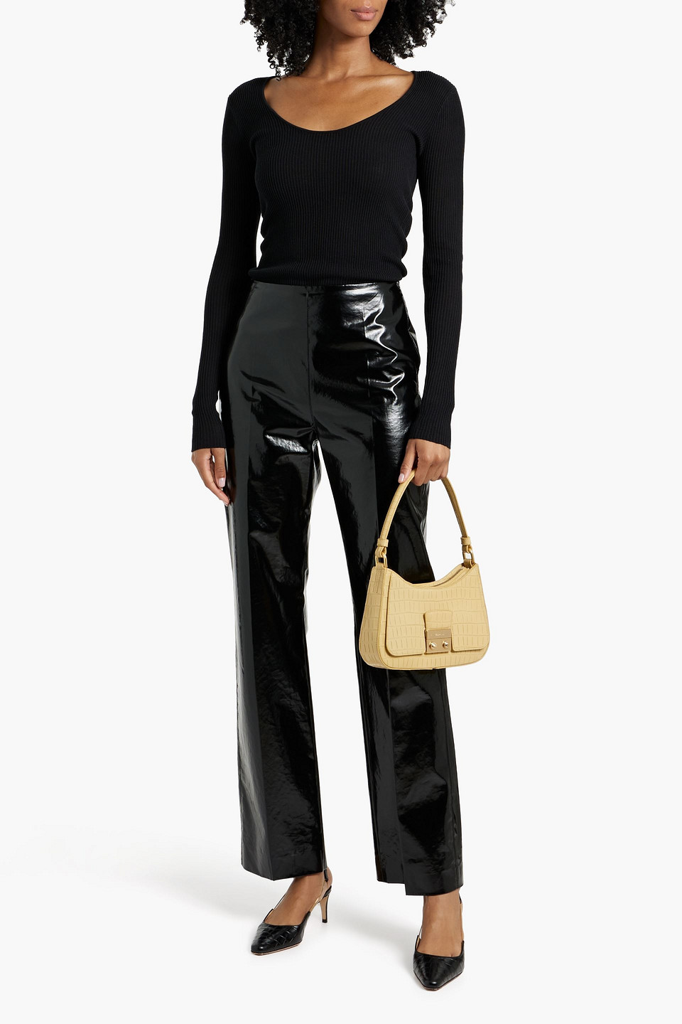 Shop By Malene Birger Rinah Ribbed Tencel™ Lyocell Sweater In Black