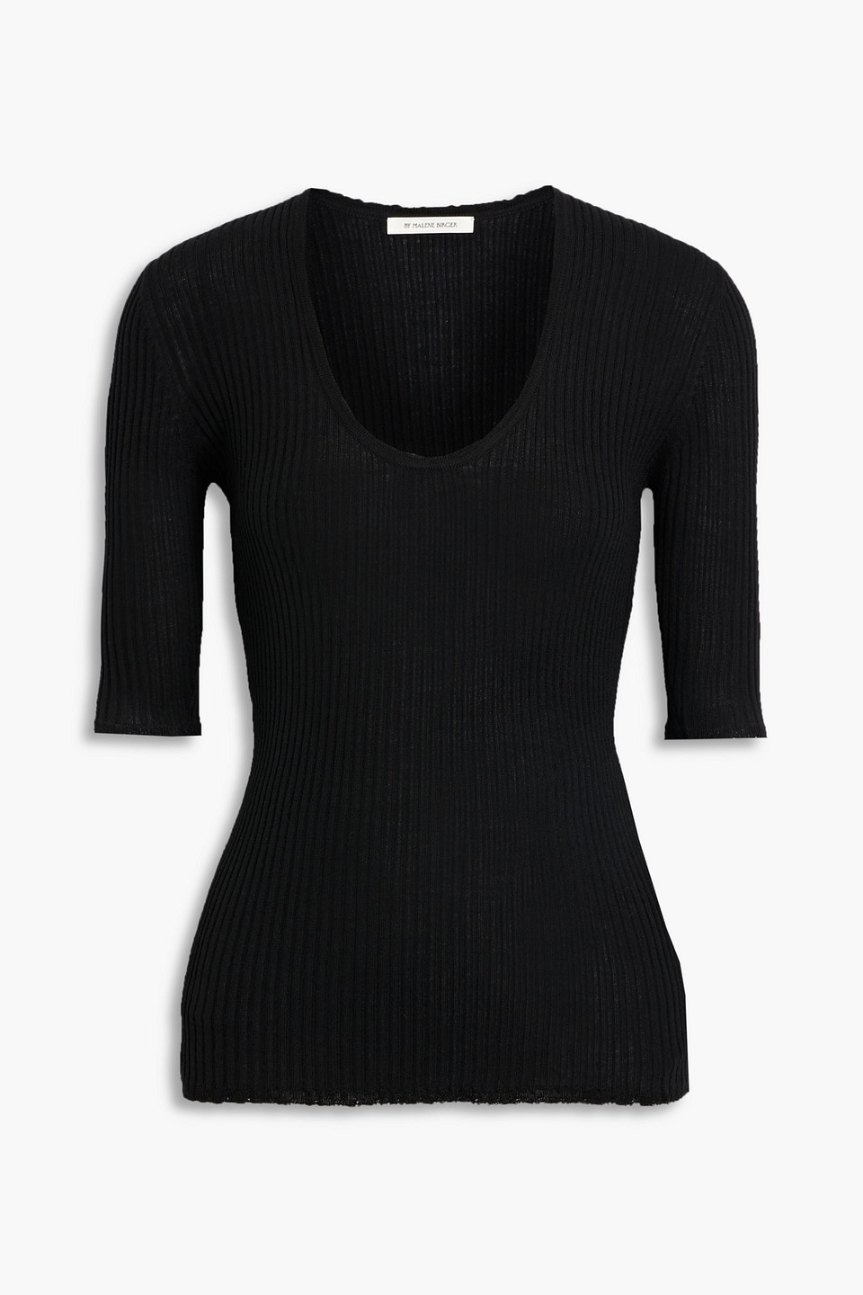 By Malene Birger Remoni Ribbed Merino Wool Top In Black